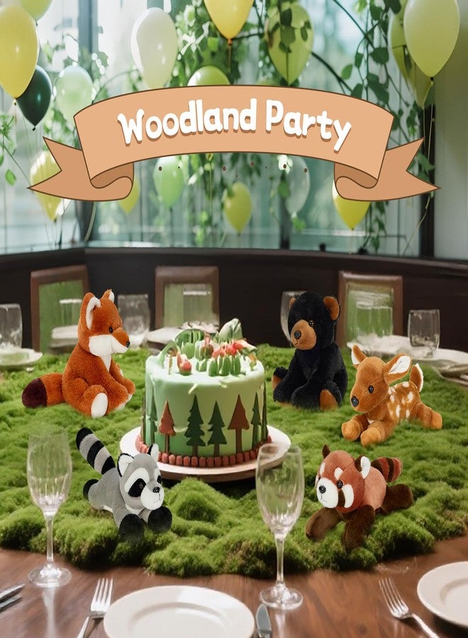 ماوجولان مجموعة ماوغولان المكونة من 5 قطع من حيوانات الغابة المحشوة الناعمة، ألعاب قطيفة بالجملة للبنات والأطفال، 8 بوصات، دب رمادي، غزال، ثعلب، راكون، باندا حمراء، مجموعة حيوانات الغابة المحشوة، هدايا وديكورات حفلات عيد الميلاد - Image 3